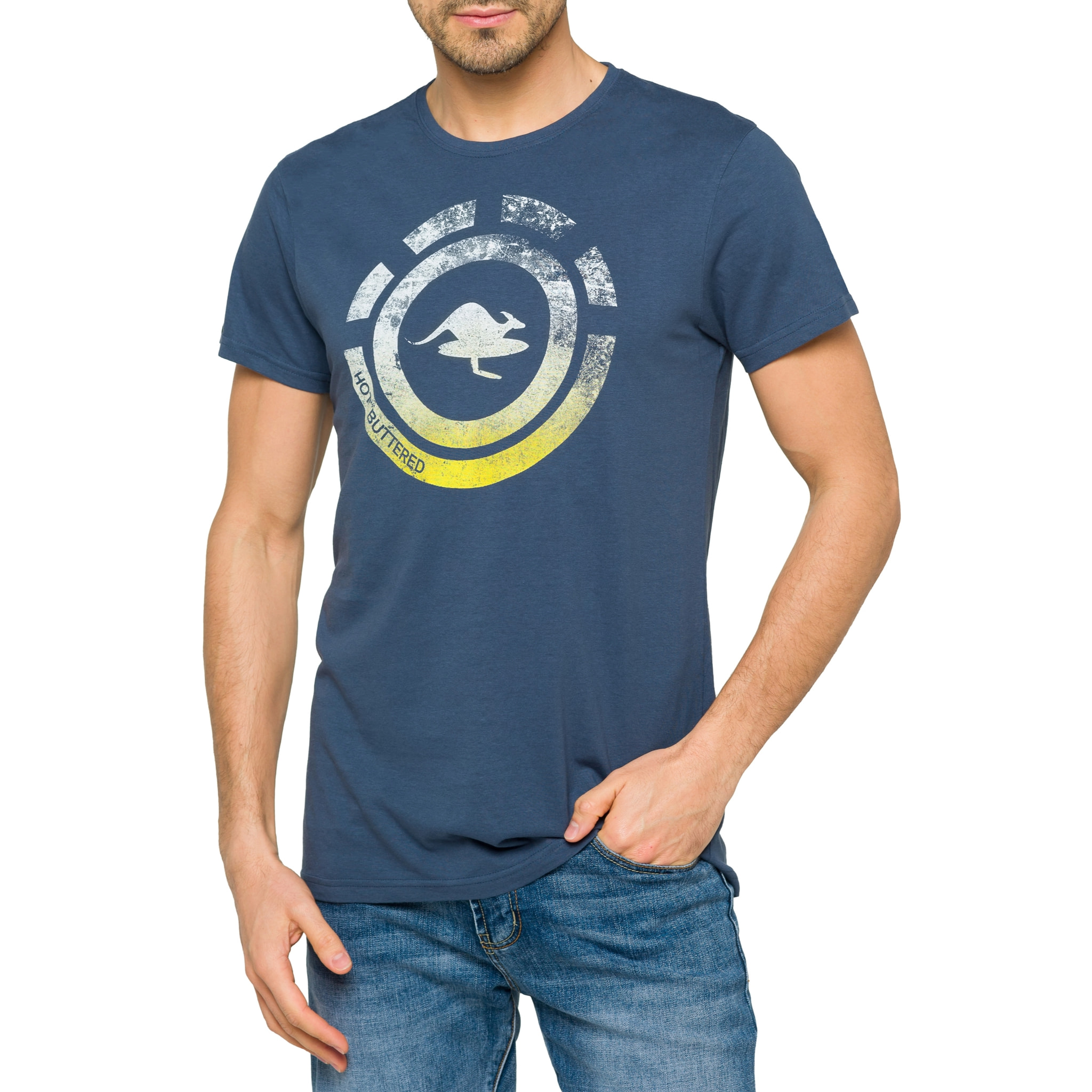 T-shirt in cotone 150 gr Hot Buttered Nahua Blu Indigo.