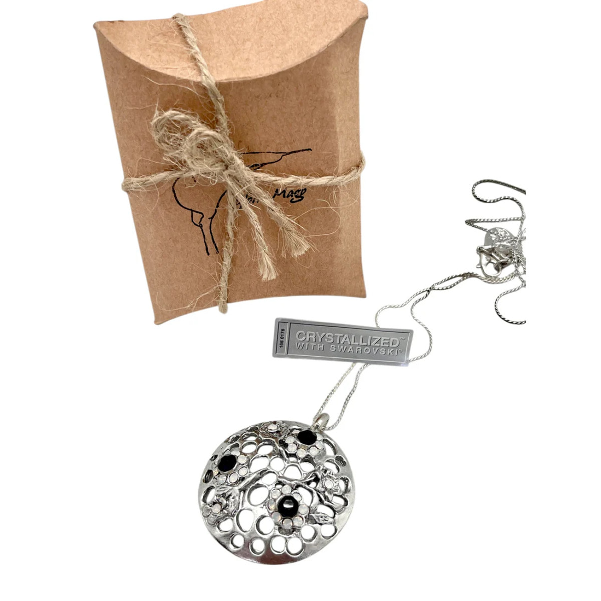 Collar largo Garden Opal&Black plata 10µ