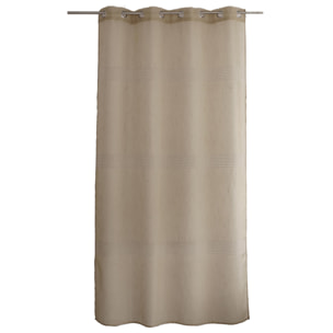 Voilage bohème à bandes ajourées - Beige
