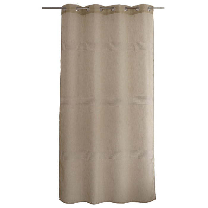 Voilage bohème à bandes ajourées - Beige