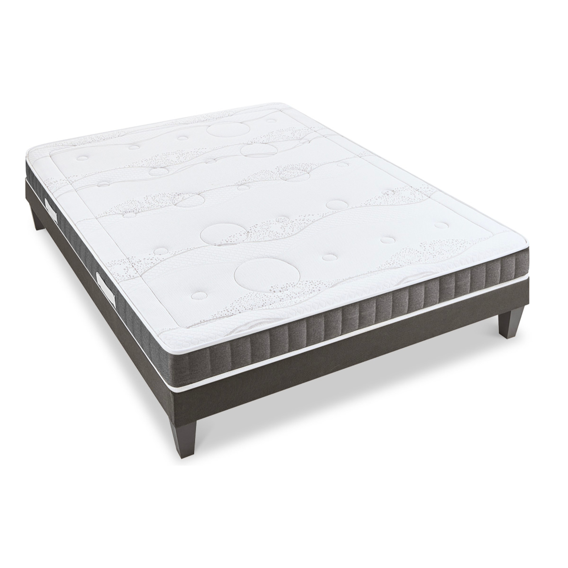 Ensemble Matelas Intuition & Sommier KIT15, Mémoire de Forme, technologie Tri-Lattes, Soutien Ferme, Mousse Haute Densité Recyclée