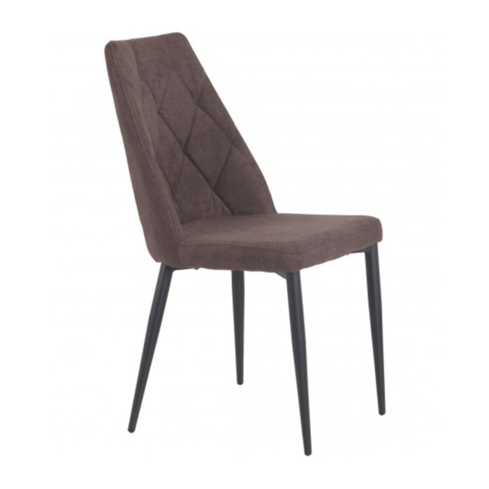 Chaise en tissu capitonné avec piètement métal noir - TOMEN