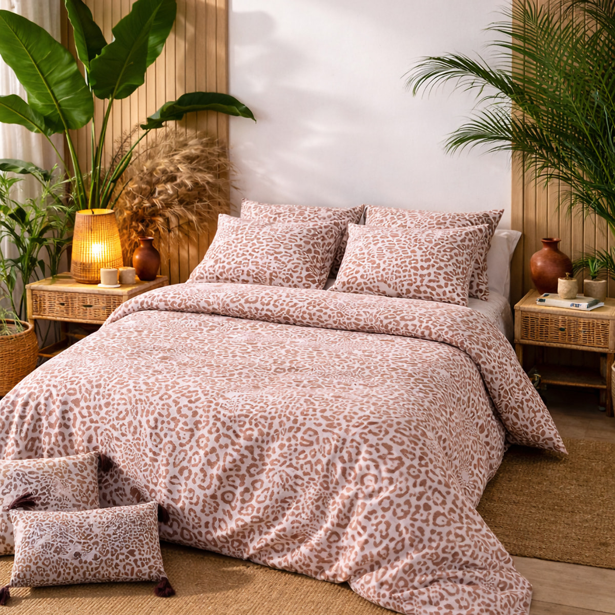 Parure De Couette 3pcs 100% Coton 57 Fils/cm2-jag Sable