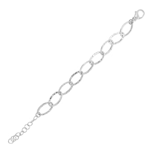 Bracciale Catena Sottile Ovale Allungata Martellata