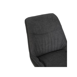 Chaise rotative 180° en tissu microfibre et pieds en métal - GABIN