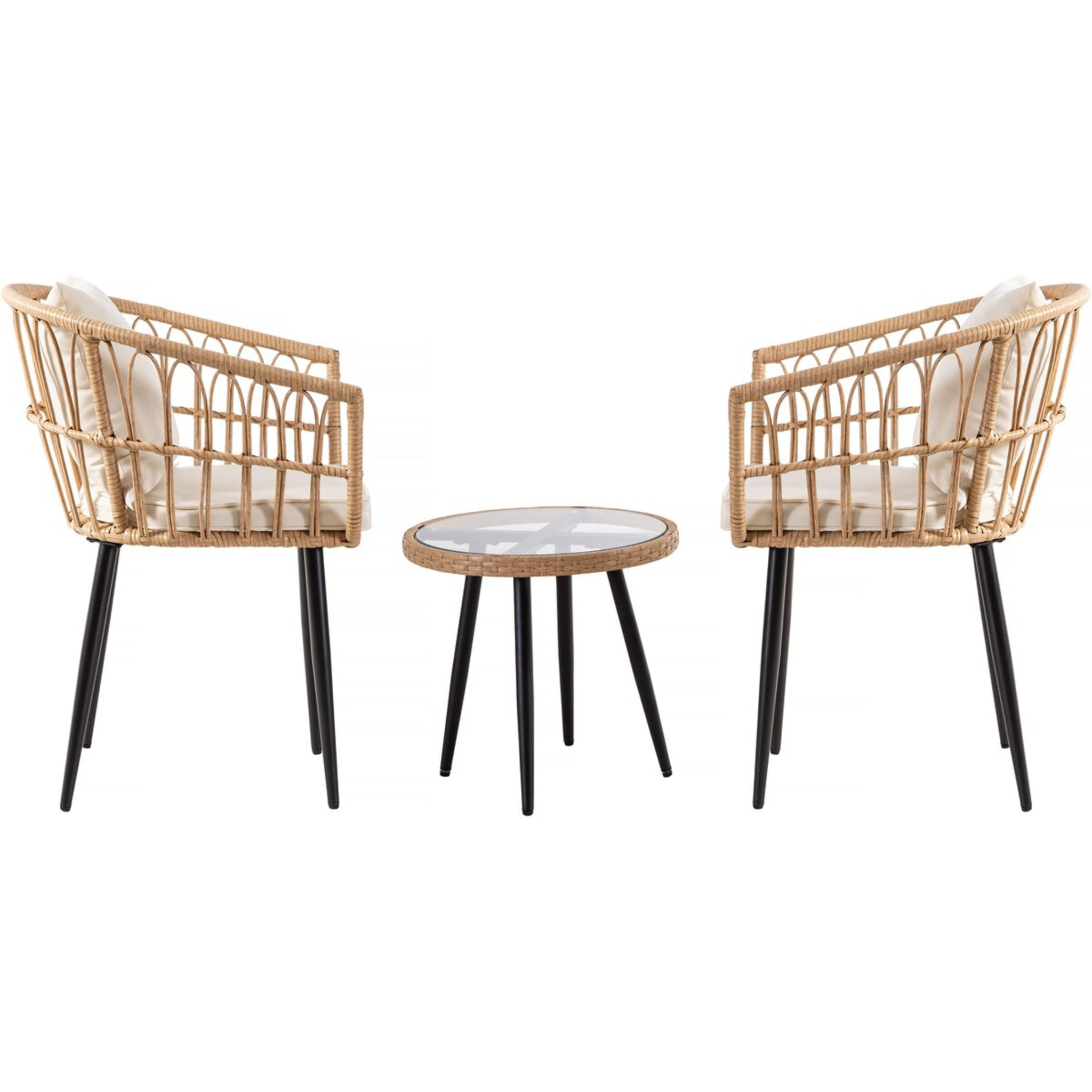 Salon de jardin rotin "Vela" - 2 places - Marron