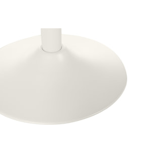 Table basse design ronde en céramique blanche et métal D60 cm MALOU