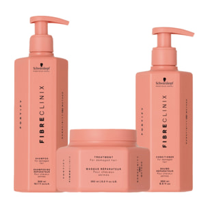 SCHWARZKOPF Kit Fibre Clinix Fortify Shampoo 300ml + Mask 250ml + Conditioner 250ml