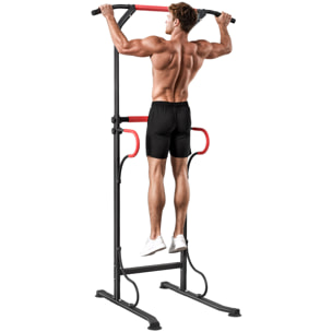 Barra de Dominadas Altura Regulable, Estación de Fondos Resistente para Gimnasio en Casa, Máquina Dominadas Multifuncional, para Entrenamiento de Fuerza