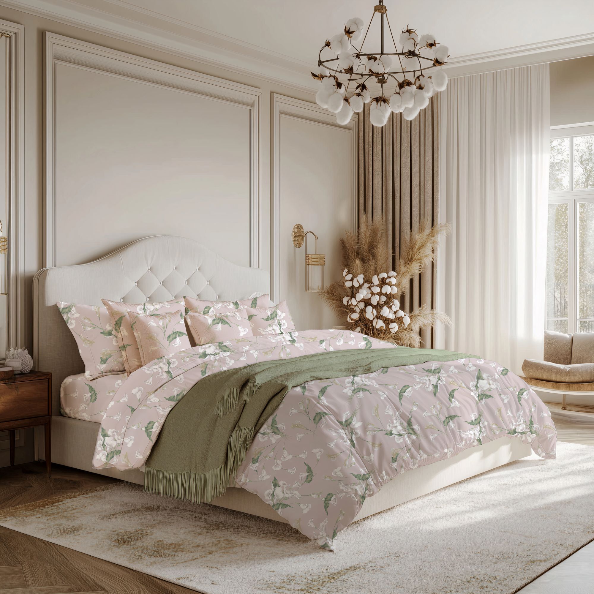 COTONISSIMI Completo Letto Calla in 100% puro cotone_Matrimoniale