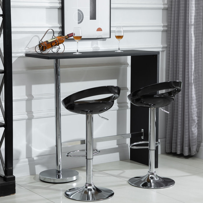 Lot de 2 tabourets de bar design réglable pivotant repose-pieds intégré noir