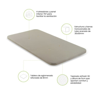 Base tapizada Air 3D - Sin patas