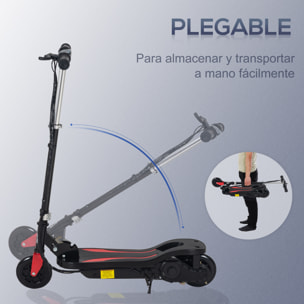Patinete Eléctrico Plegable Metal 75x36x82-93 cm Negro