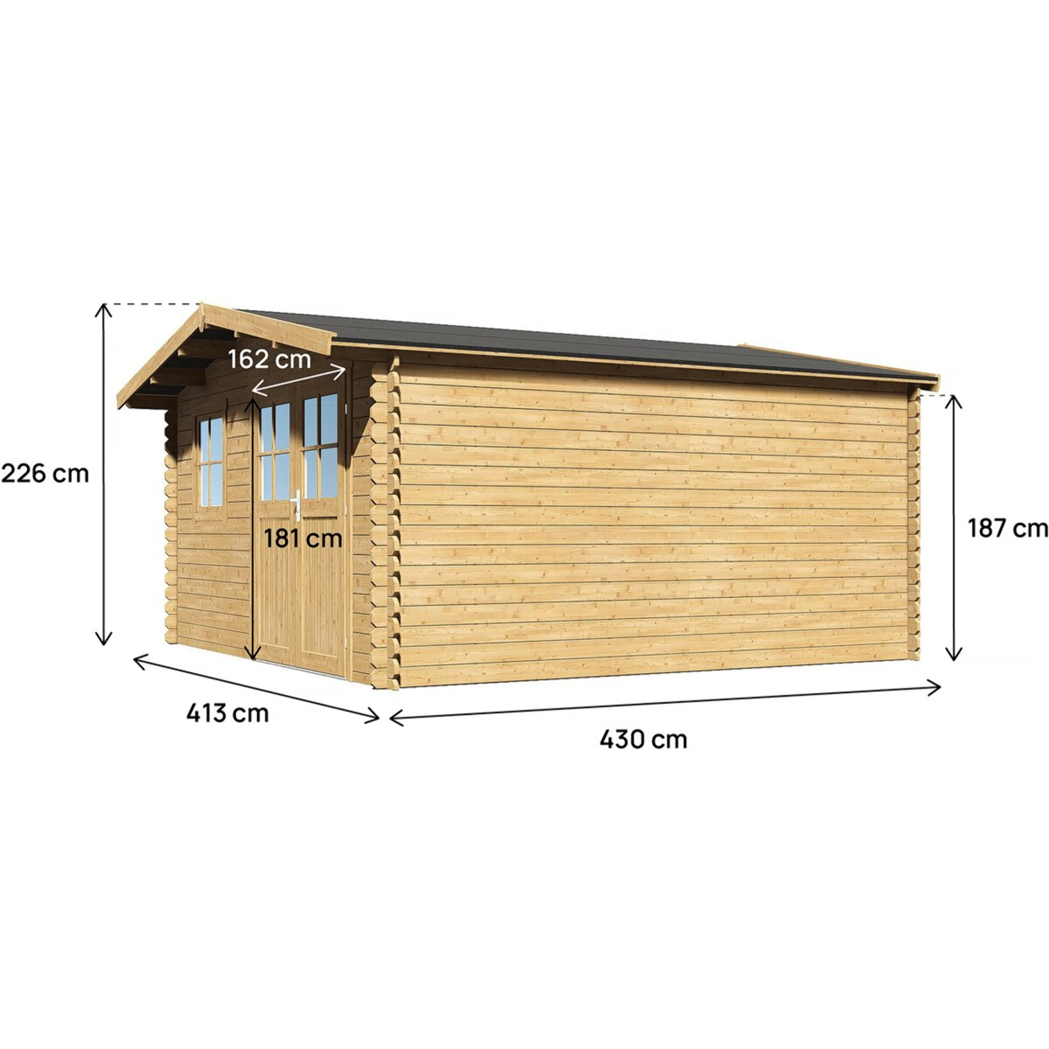 Abri de jardin bois "Belval" - 19 m² - 28 mm