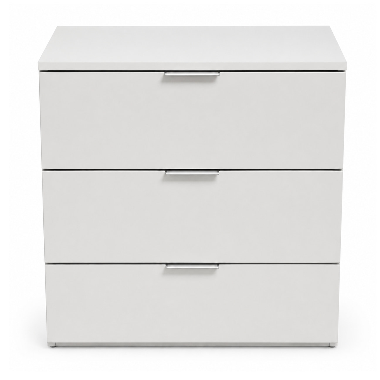 Cassettiera 3 Cassetti Comodino Senza Piedi Comò Mobile Camera Letto Salvaspazio Antigraffio Design Minimal Moderno Lavanderia 77x38x80 Cm Bianco