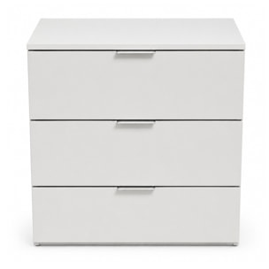 Cassettiera 3 Cassetti Comodino Senza Piedi Comò Mobile Camera Letto Salvaspazio Antigraffio Design Minimal Moderno Lavanderia 77x38x80 Cm Bianco