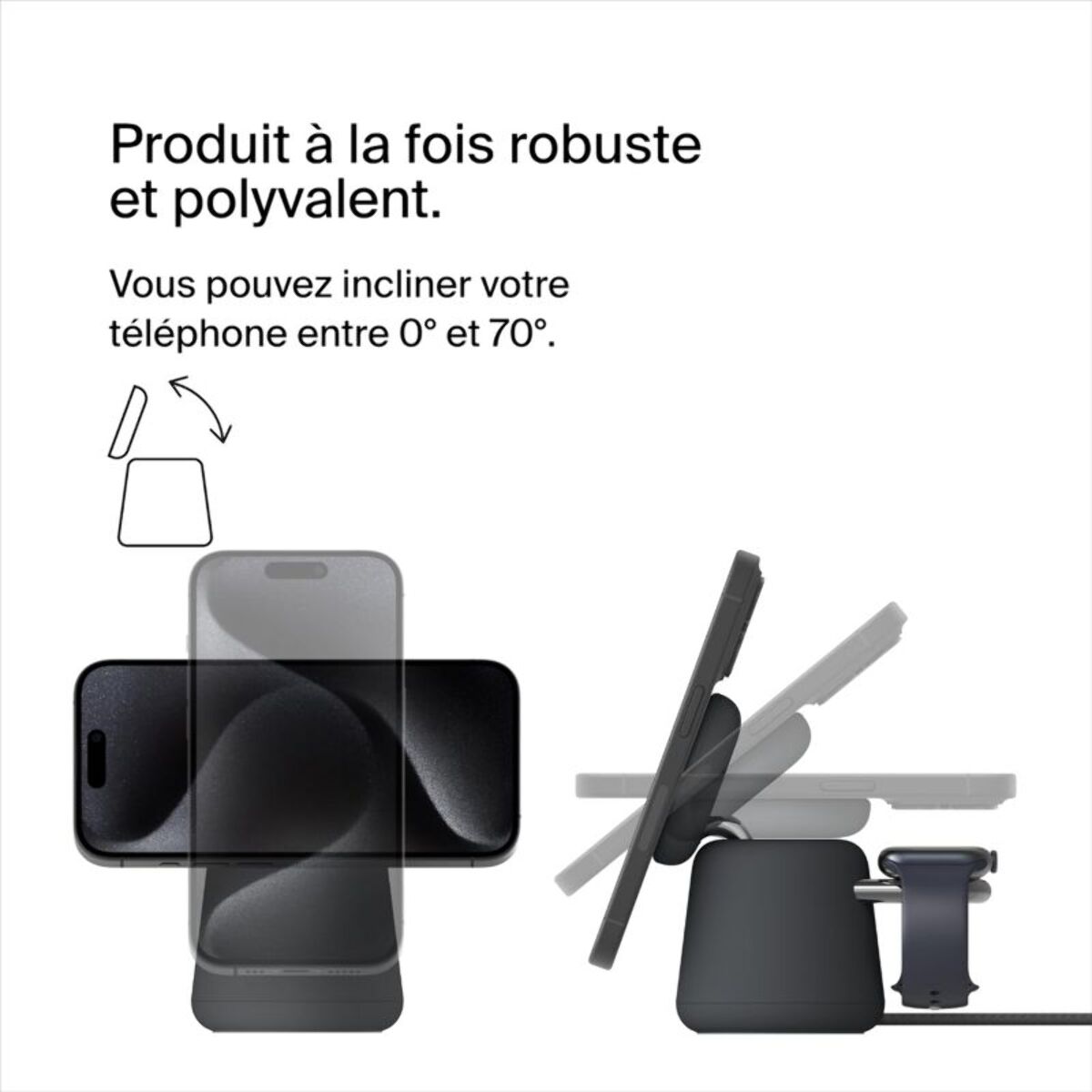 Chargeur induction BELKIN station recharge 15W MagSafe 2 en 1