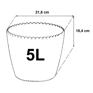 Maceta redonda 5l splofy de plastico en color crema, ø21,8 x 18,4 cm