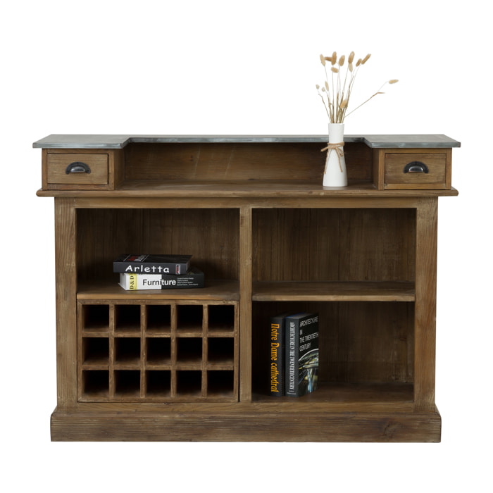 Meuble de bar en bois de cèdre recyclé et métal - Spritz