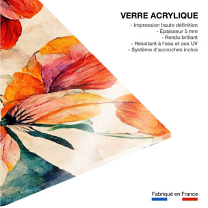 Tableaux fleurs coquelicot et aquarelle  Tableau plexiglas