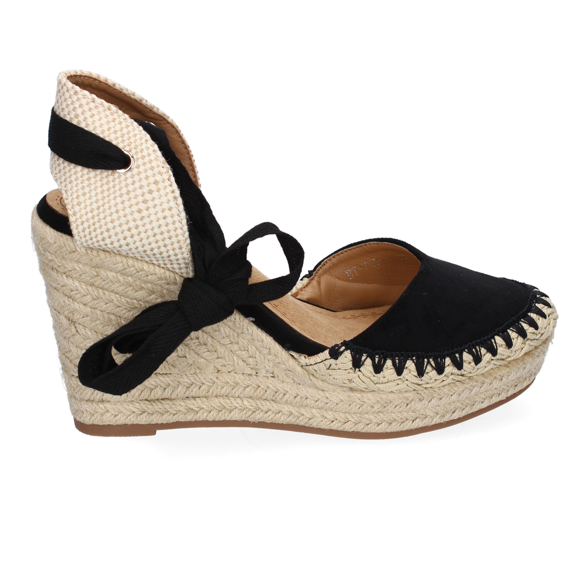 Sandalia de Mujer con Cuña de Yute, Comodas y Elegantes, Diseño Moderno con Cintas