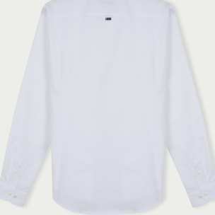 Camicia Uomo Coreano Slim Popeline Stretch Unito Bianco