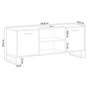 Mueble TV Raw 140 Roble oscuro - Negro