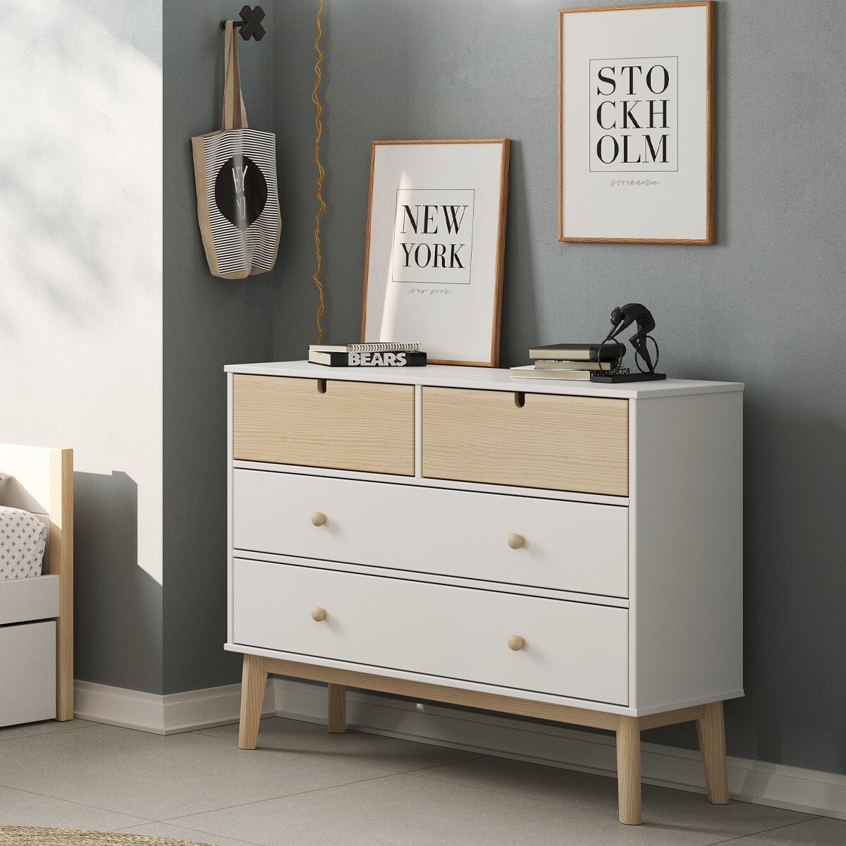 Commode enfant 4 tiroirs en bois - LUCY