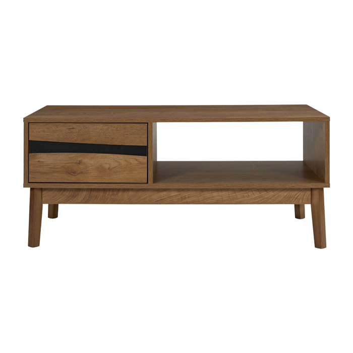 Table Basse - HOME DECO FACTORY - Forest - Pratique - Chaleureuse - Marron et Noir
