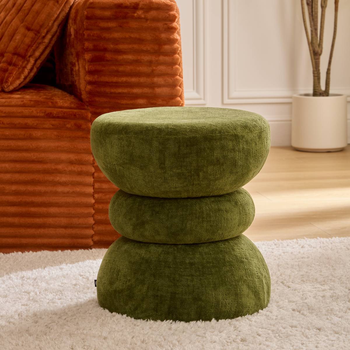 Pouf Ritem rond D.36cm vert