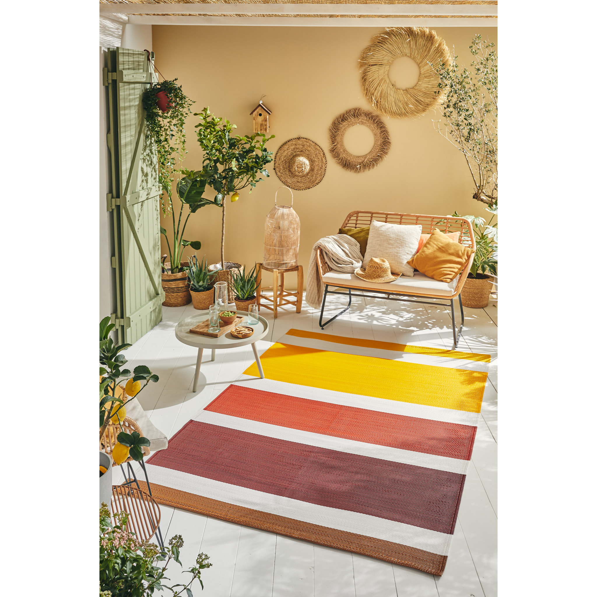 CAPRI - Tapis d'extérieur à motif ligne dégradée - Multi