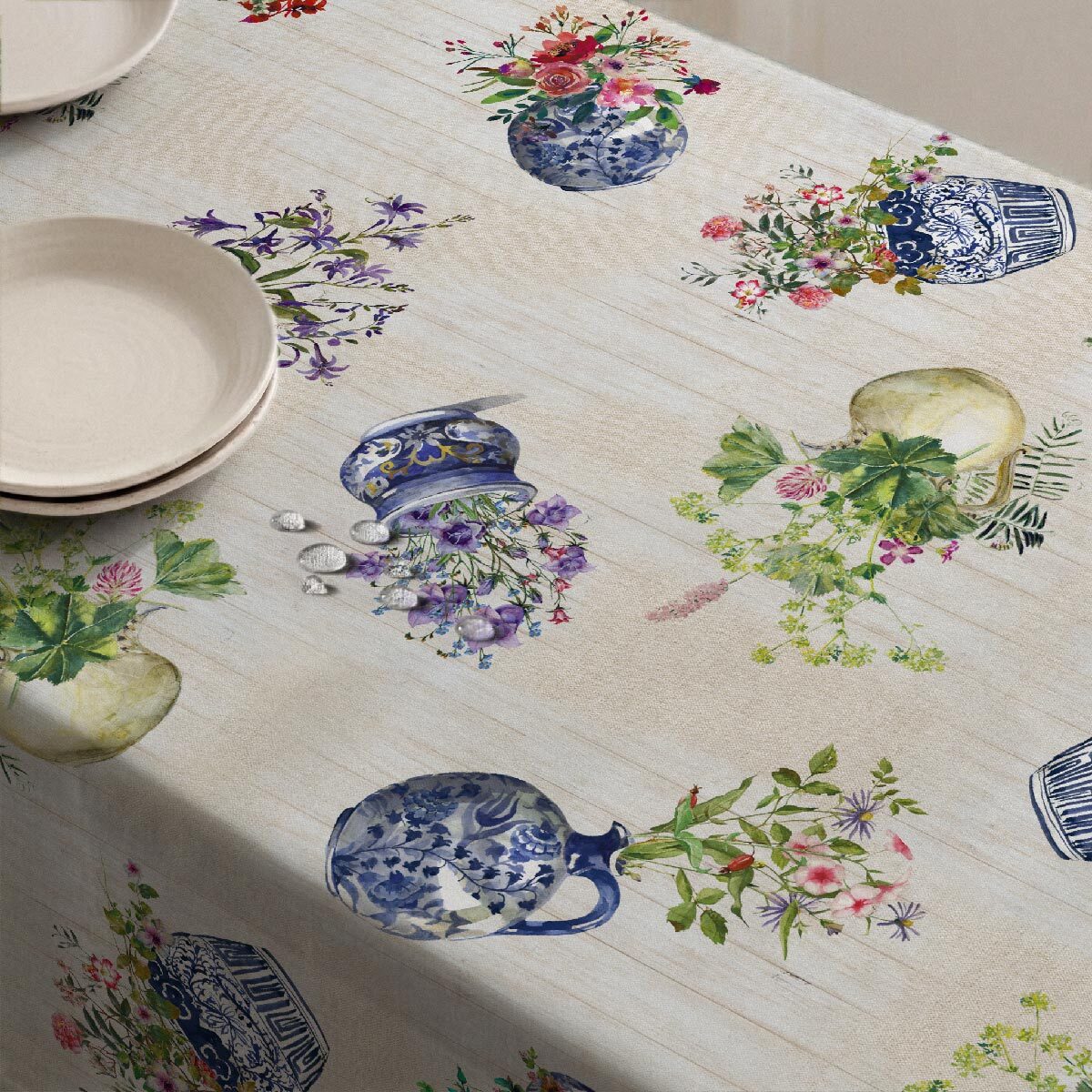 Nappe anti-taches Geranius - 100% coton -