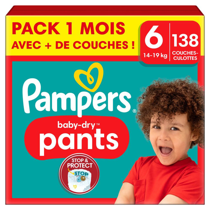 138 Couches-Culottes Baby-Dry, Taille 6, 14-19 kg