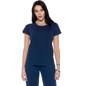 T-shirt da donna a manica corta in denim 'Indaco'