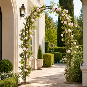 Arco Da Giardino Per Rose Piante Rampicanti Traliccio Pergolato Vite Decorazione Design Per Eventi Matrimoni Viali Metallo Verde Scuro 240x140x38 cm