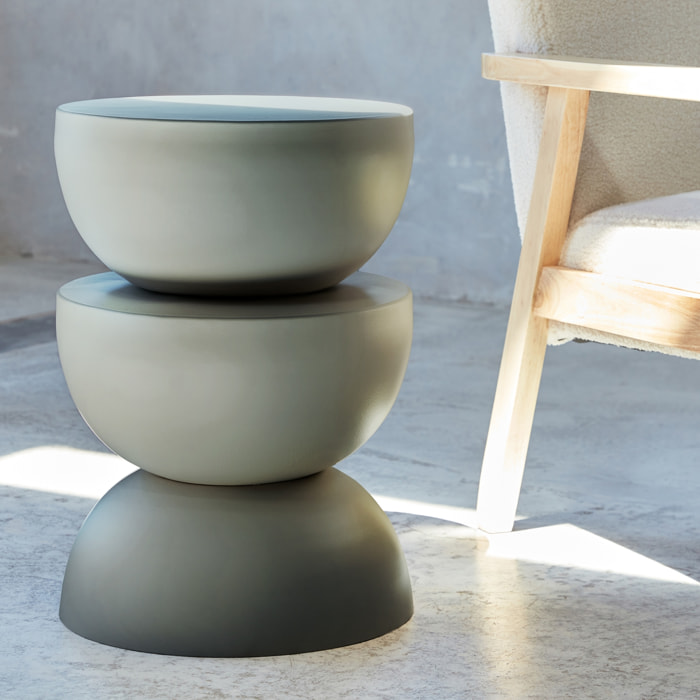 Table d'appoint. bout de canapé. table de chevet en métal. gris foncé. Coumba. Ø32 x H 46.5cm
