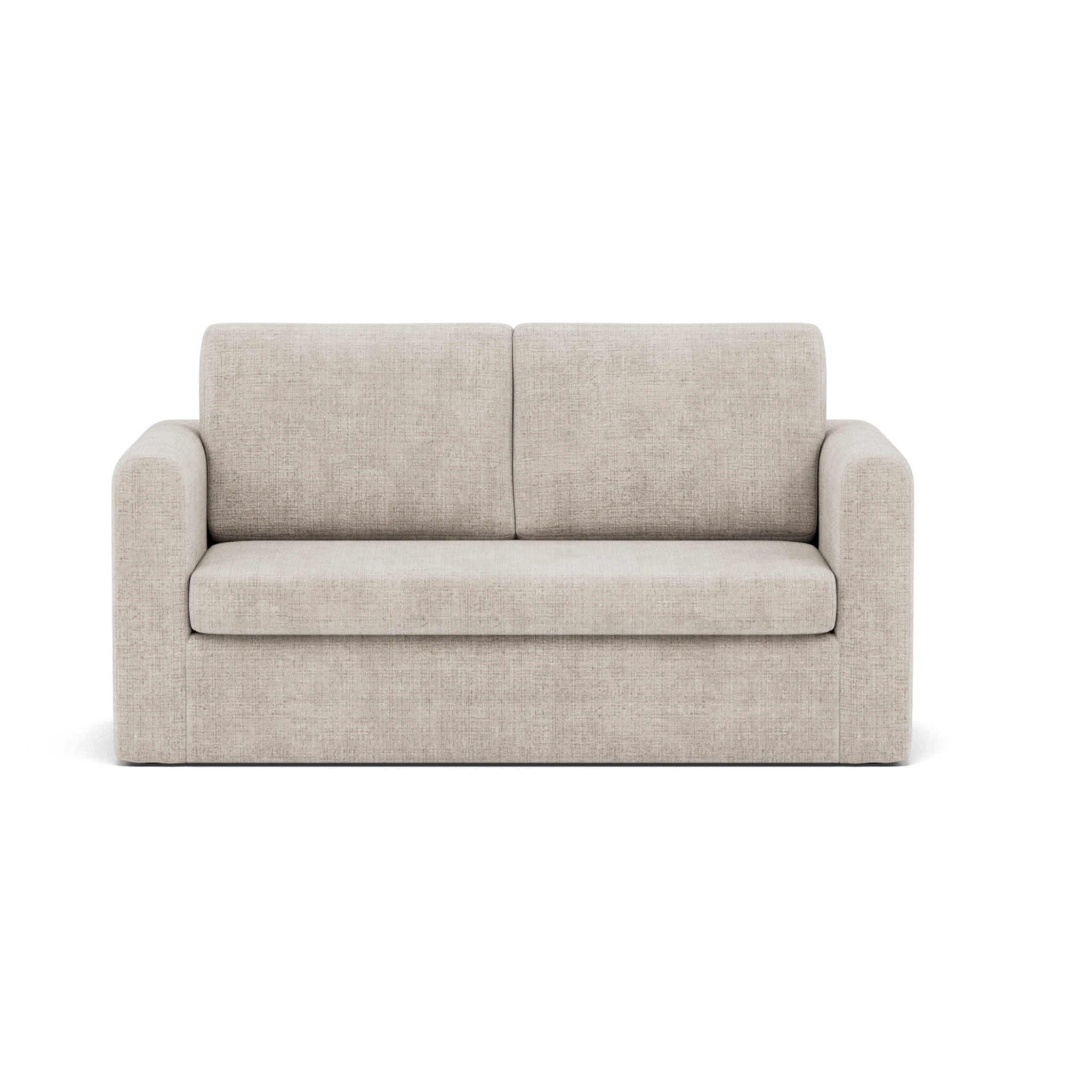 Marilia - Canapé 2 places convertible déplimousse en velours texturé - Beige
