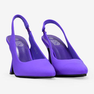 Zapatos de tacón acampanado lila