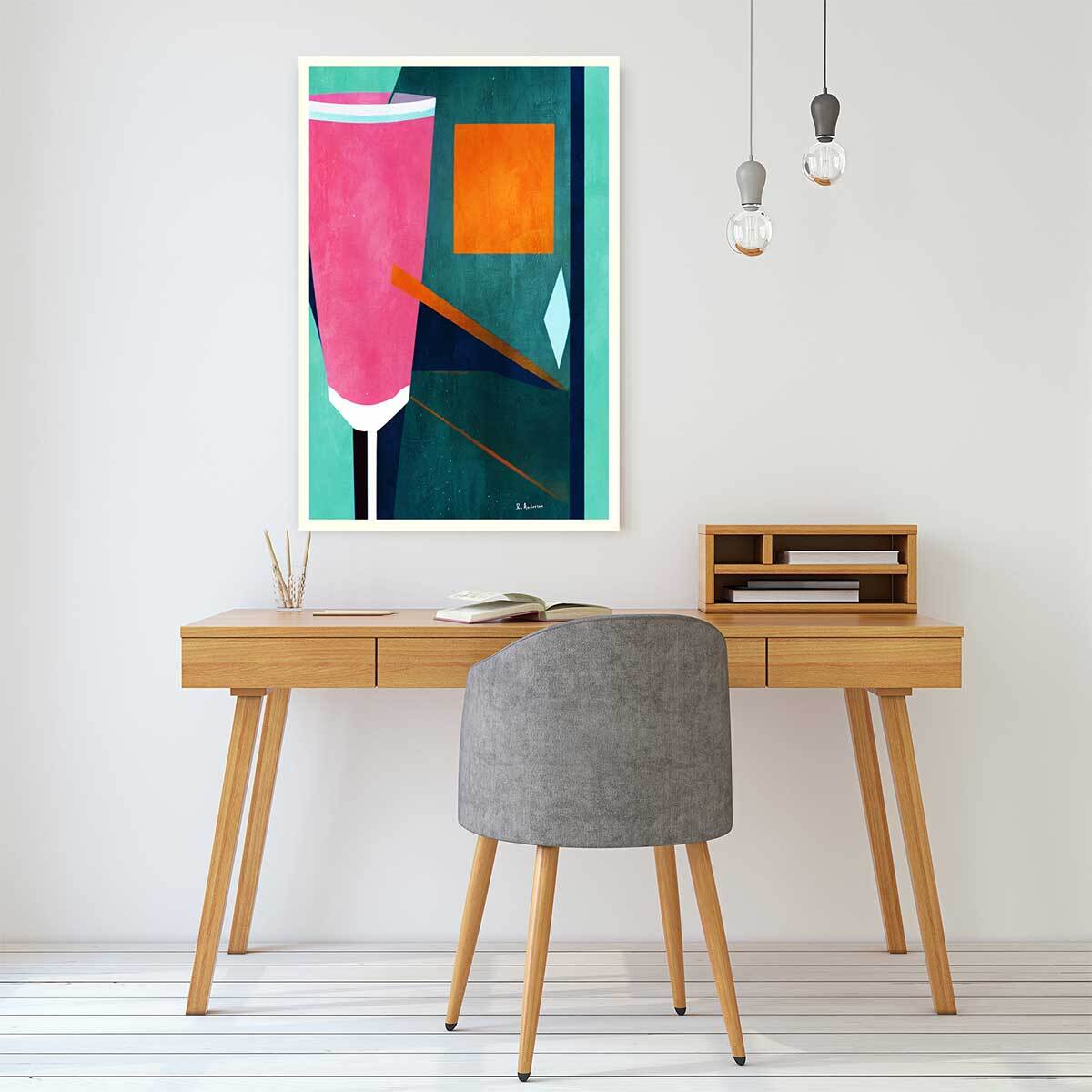 Tableau boisson mon petite crement rosé  Toile imprimée