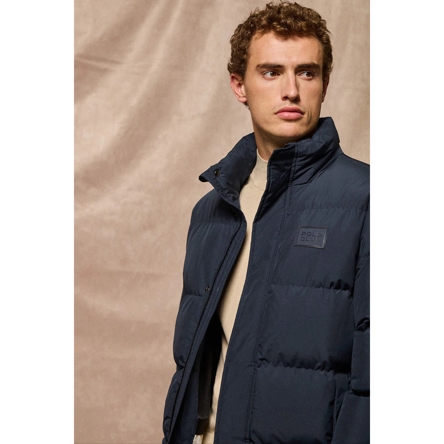 Chaqueta azul marino Slope acolchada con detalles Polo Club