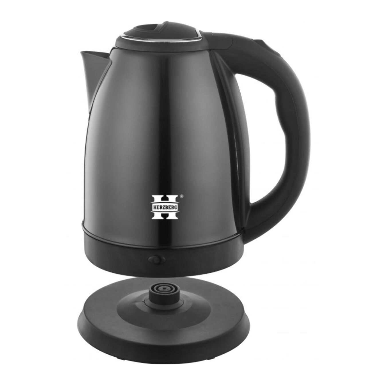 Bouilloire électrique 1.8L inox sans fil noir Herzberg HG5011-BLK