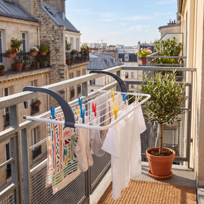 Etendoir balcon 7M Acier Blanc & Noir MSV