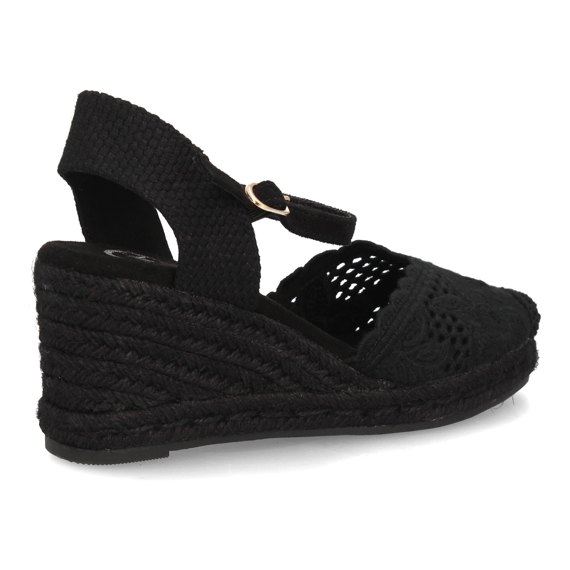 Alpargata valenciana cuña con adornos calados para mujer