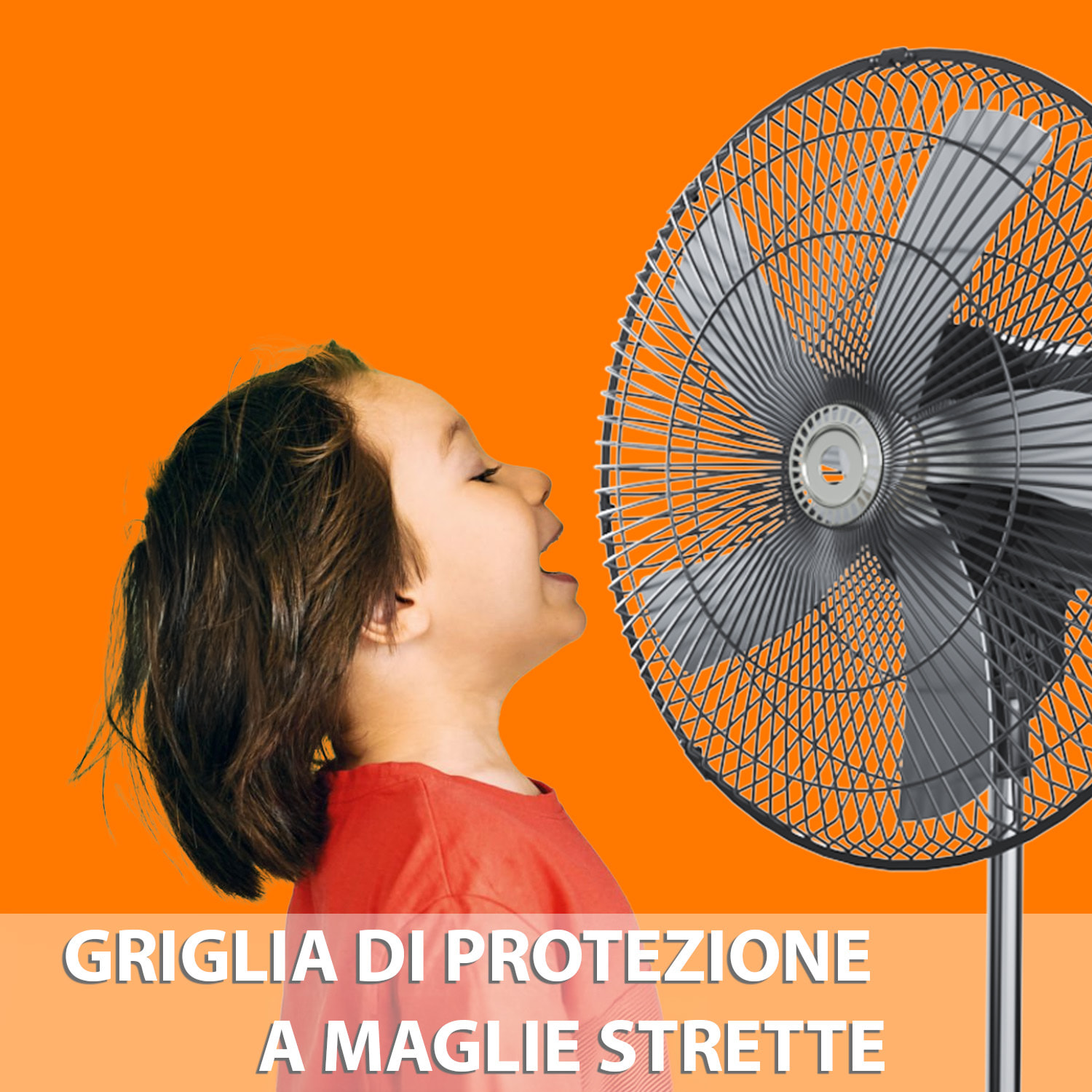 Ventilatore A Piantana Potente Da 75W Per Pavimento 5 Pale In Acciaio Da 42 Cm Silenzioso 3 Velocità Oscillante Altezza e Inclinazione Regolabili