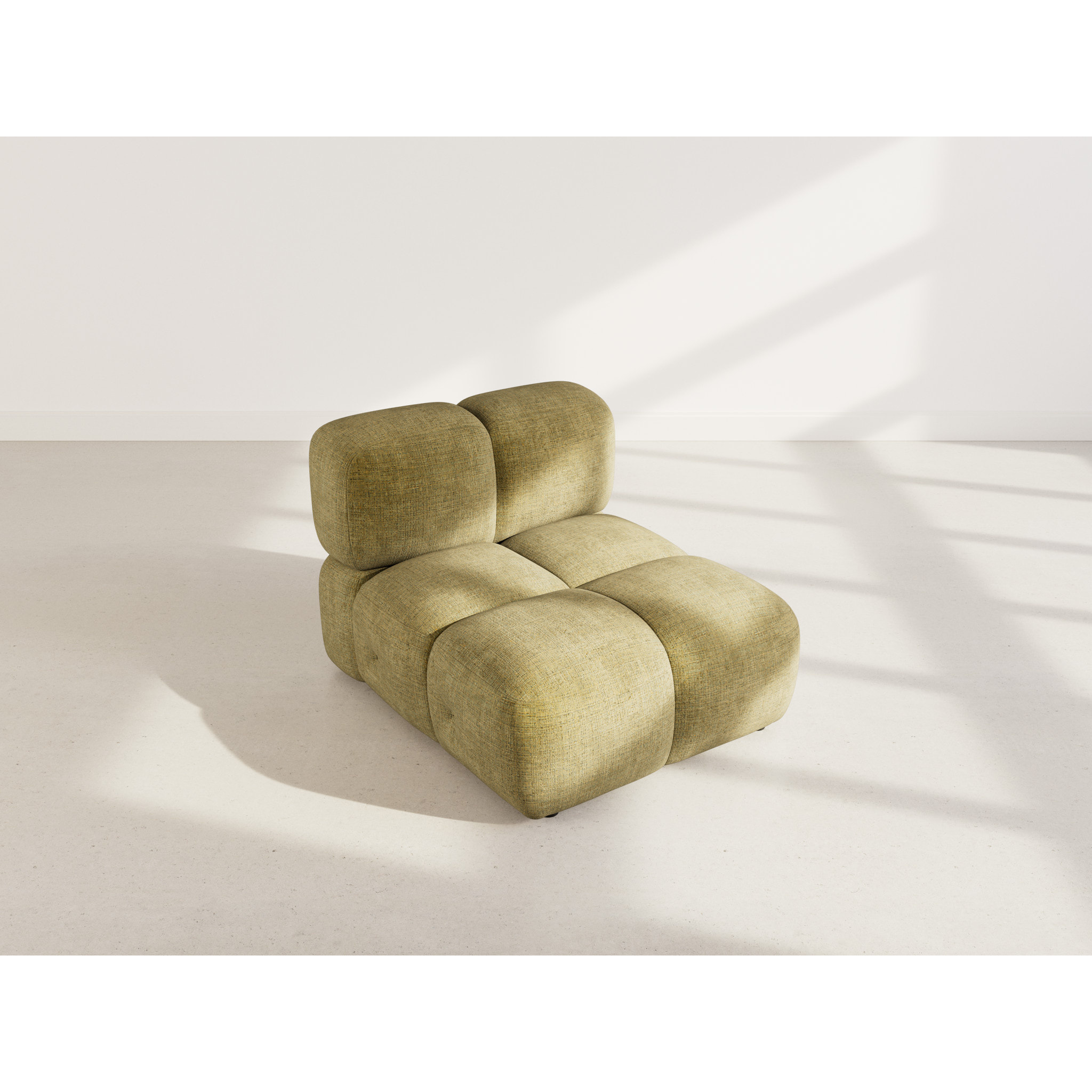 Grace - module d'assise en velours texturé - Vert Olive