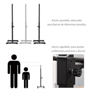 Soporte para Barras de Pesas Ajustable en Altura de 124-154 cm Carga Máx. 150 kg
