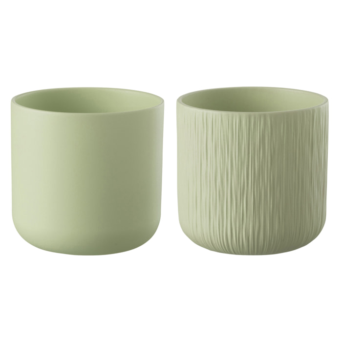 J-Line cache-pot Gen - céramique - pistache - XXL - 2 pièces - Ø 26.5 cm