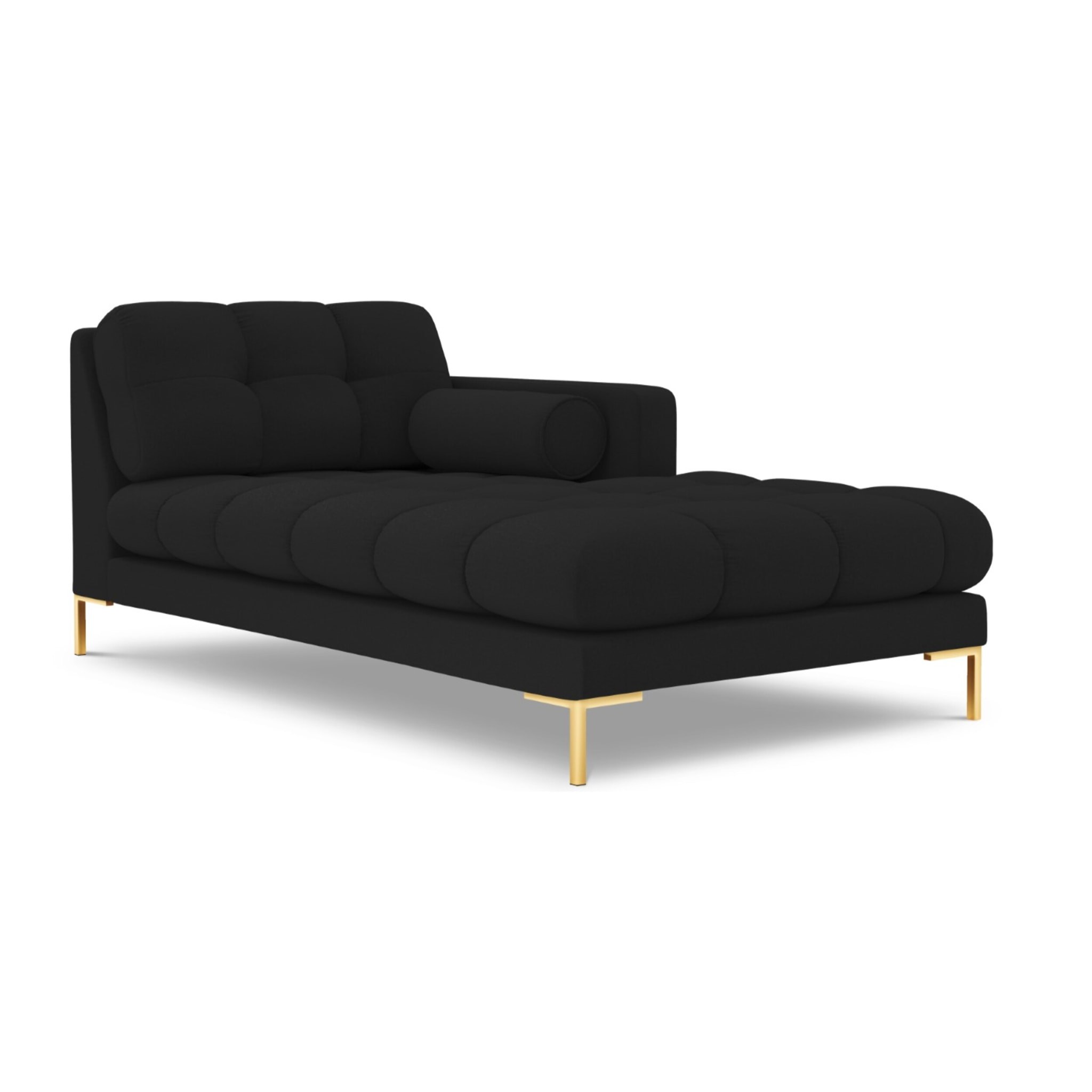 Méridienne droite "Bali" en tissu structurel noir