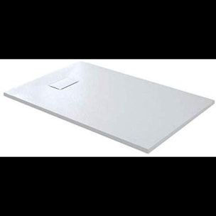Piatto Doccia Spessore 2.6 Cm In Resina SMC Effetto Pietra Stone Ardesia Antiscivolo Filopavimento Riducibile Con Griglia Copertura 90 x 120 cm Bianco