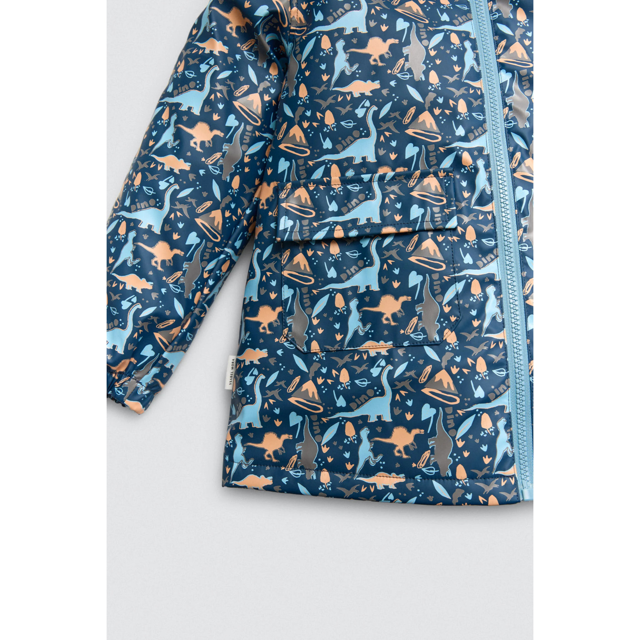 Impermeabile interno in peluche per bambini con stampa di dinosauri